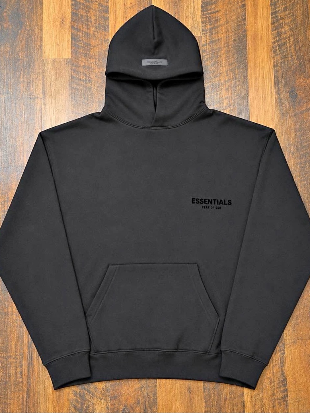 Essentials Black Logo Pullover Hoodie Xs